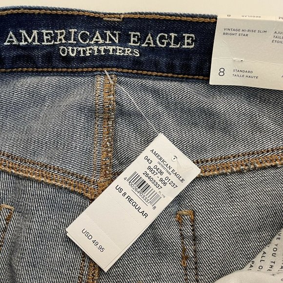 NEW American Eagle Vintage Hi Rise Slim Jeans 8 - Picture 10 of 12